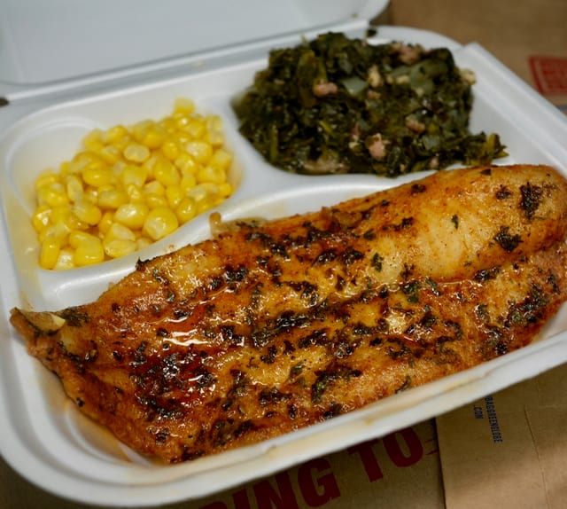 Cajun Baked Catfish Plate.